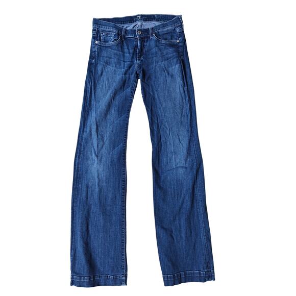 7 For All Mankind Slim Trouser Jeans Women’s Size 30 Dark Wash Denim - Picture 1 of 7